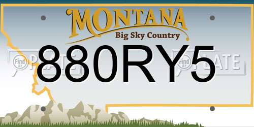 880RY5 Montana License Plate