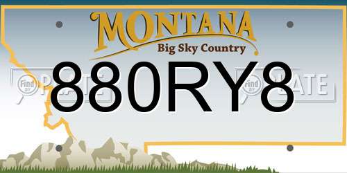 880RY8 Montana License Plate