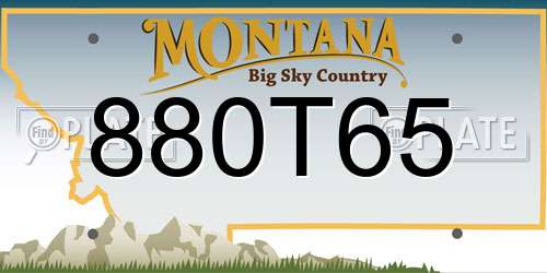 880T65 Montana License Plate