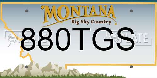 880TGS Montana License Plate
