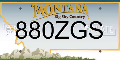 880ZGS Montana License Plate