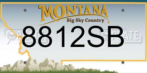 8812SB Montana License Plate