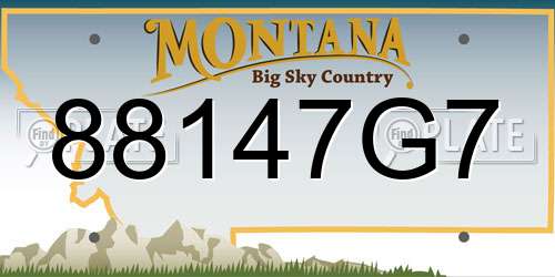 88147G7 Montana License Plate
