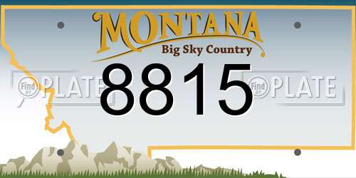 8815 Montana License Plate
