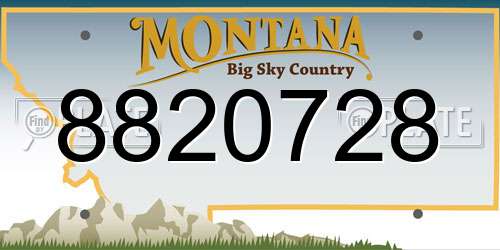 8820728 Montana License Plate