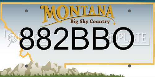 882BBO Montana License Plate