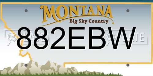 882EBW Montana License Plate