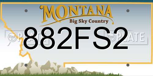 882FS2 Montana License Plate