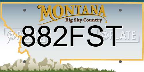 882FST Montana License Plate