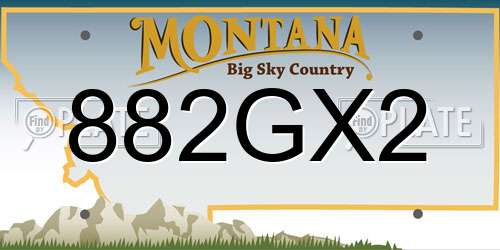 882GX2 Montana License Plate