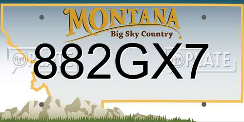 882GX7 Montana License Plate