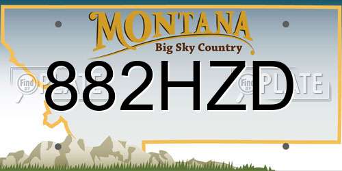 882HZD Montana License Plate