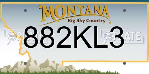 882KL3 Montana License Plate