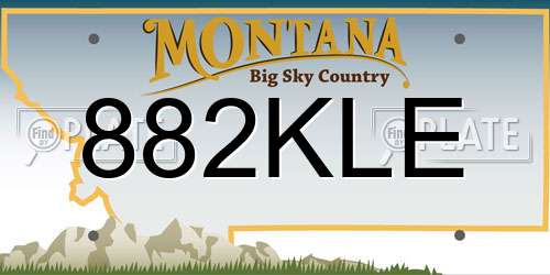 882KLE Montana License Plate