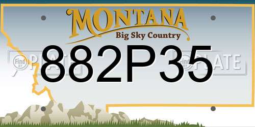 882P35 Montana License Plate