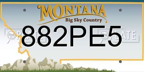 882PE5 Montana License Plate
