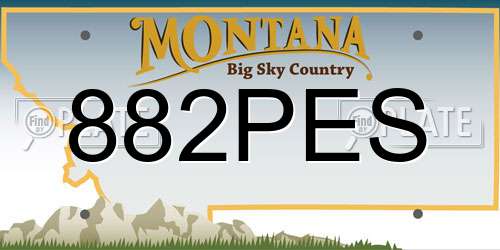 882PES Montana License Plate