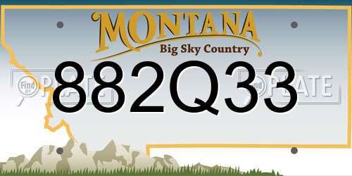 882Q33 Montana License Plate