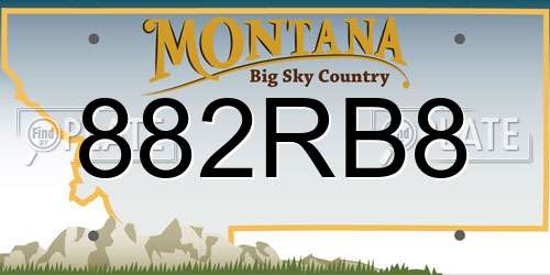 882RB8 Montana License Plate