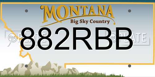 882RBB Montana License Plate