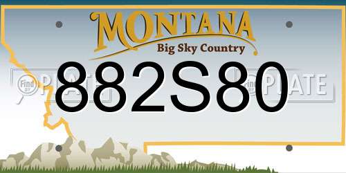 882S80 Montana License Plate