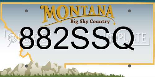 882SSQ Montana License Plate