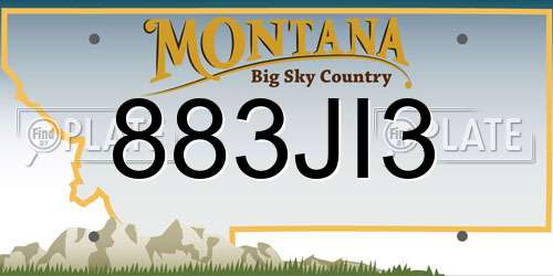 883JI3 Montana License Plate