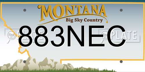 883NEC Montana License Plate