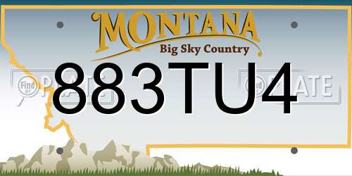 883TU4 Montana License Plate