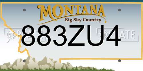 883ZU4 Montana License Plate