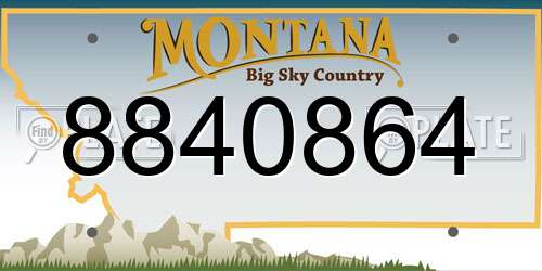 8840864 Montana License Plate