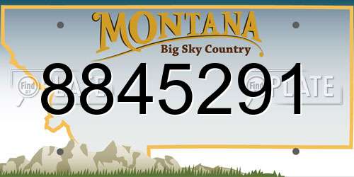 8845291 Montana License Plate