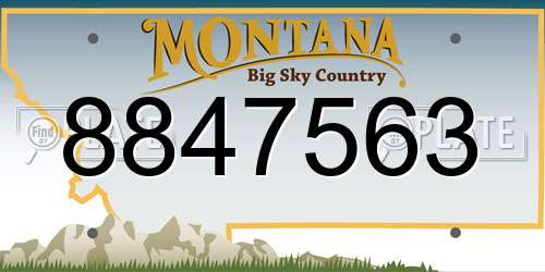 8847563 Montana License Plate