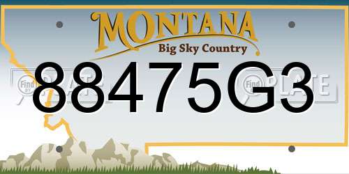 88475G3 Montana License Plate