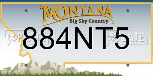 884NT5 Montana License Plate
