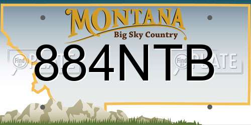 884NTB Montana License Plate