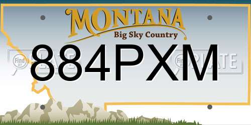 884PXM Montana License Plate
