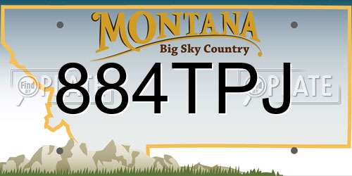 884TPJ Montana License Plate