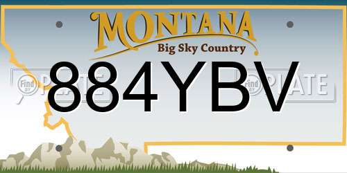 884YBV Montana License Plate