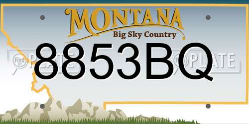 8853BQ Montana License Plate
