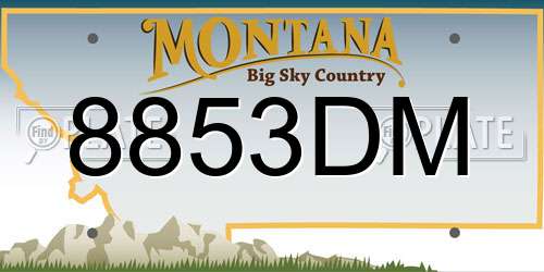 8853DM Montana License Plate