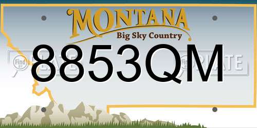8853QM Montana License Plate