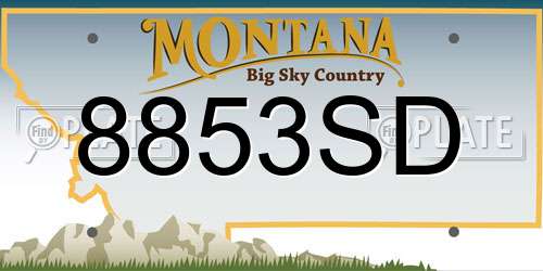 8853SD Montana License Plate