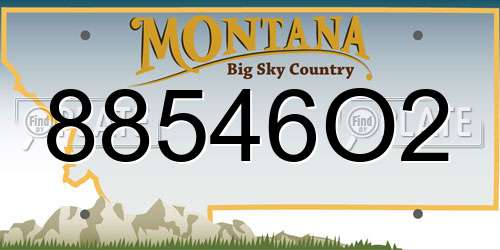 88546O2 Montana License Plate