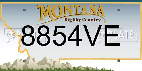 8854VE Montana License Plate
