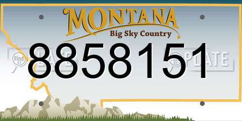 8858151 Montana License Plate