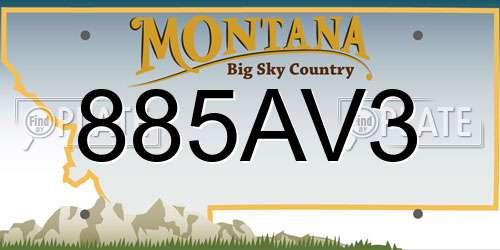 885AV3 Montana License Plate