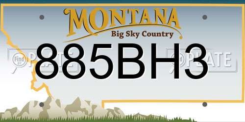 885BH3 Montana License Plate