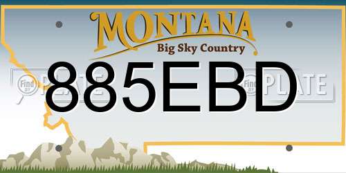 885EBD Montana License Plate