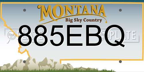 885EBQ Montana License Plate